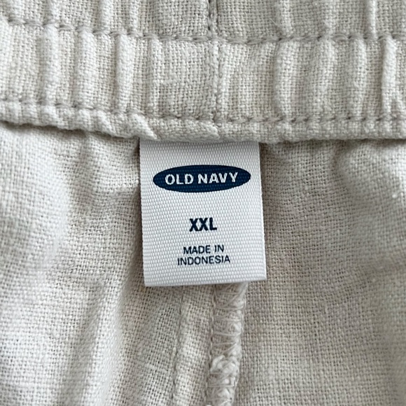 Old Navy Flax High Waisted Drawstring Linen Blend Wide Leg Pants - Picture 3 of 4
